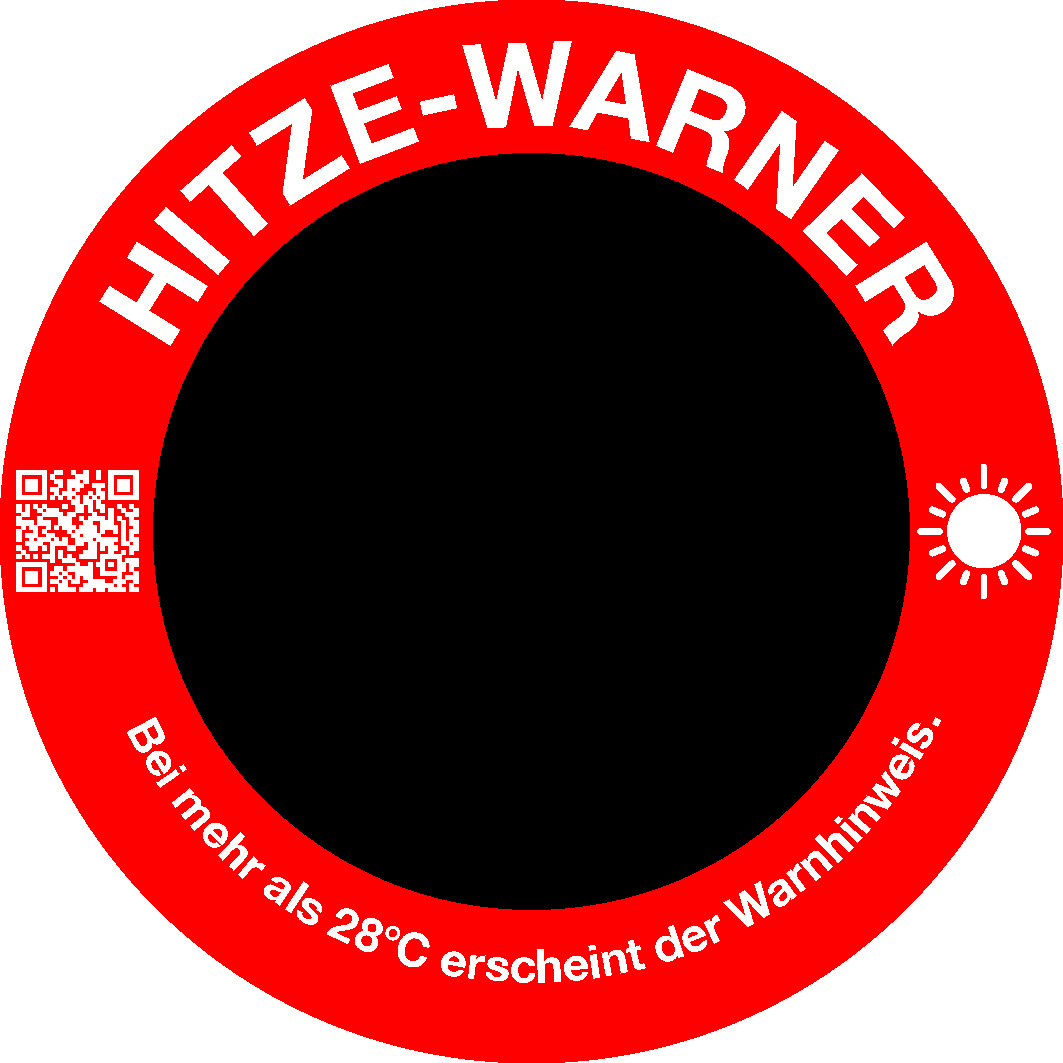Hitzewarner im neutralen Zustand mit dunkler Innenfläche